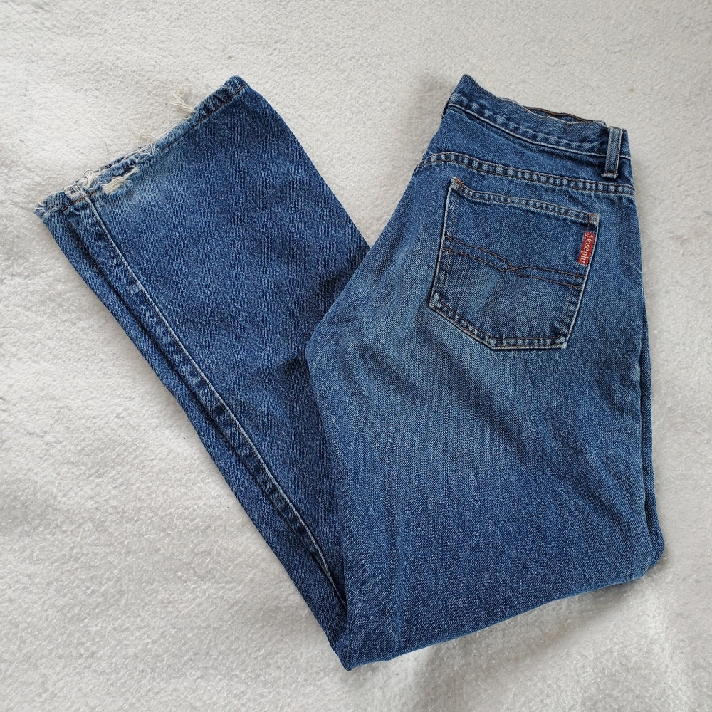 For Joseph Distressed High Rise Boot Cut Jeans, Sz 30